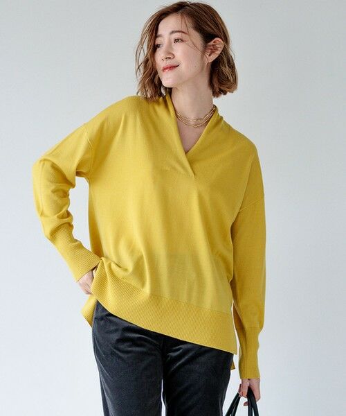 セール】 【洗える】ウールテンジク Vネック ニット （ニット