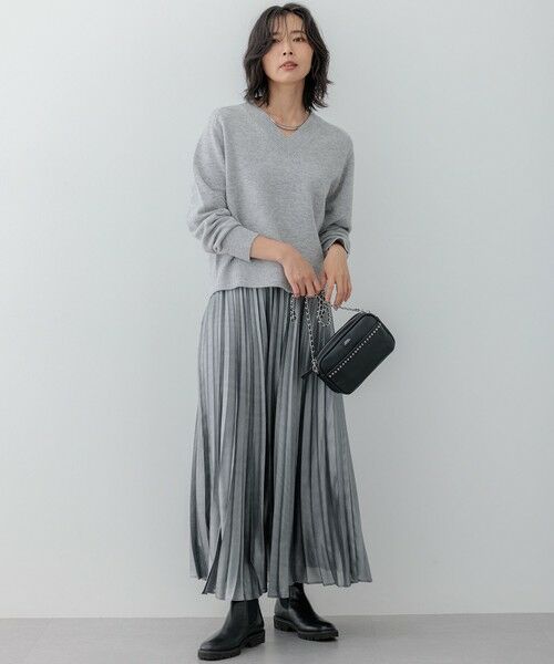 セール】 【Oggi2月号掲載/洗える】ウールカシミヤ Vネック ニット