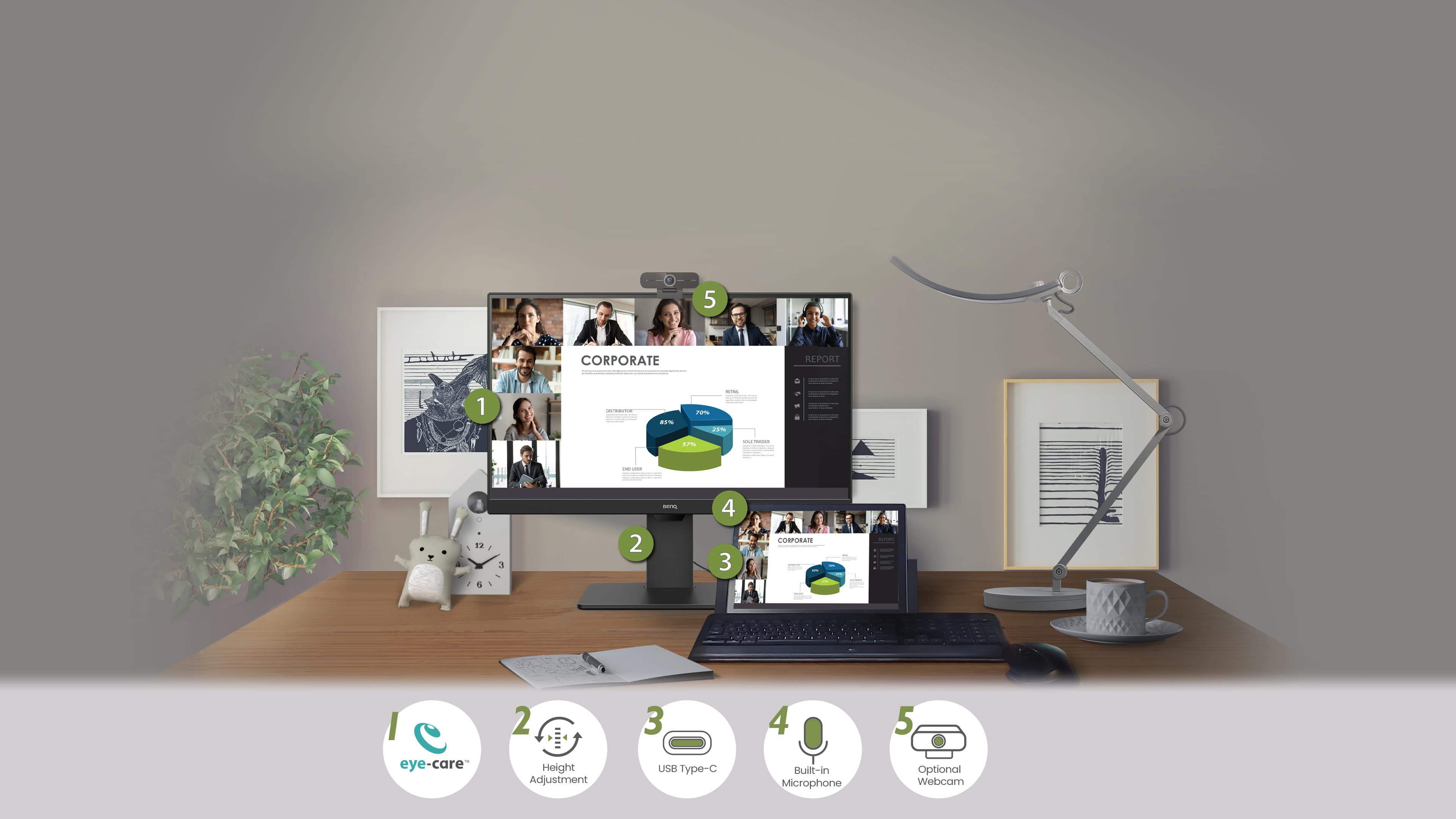 GW2485TC/GW2485TC-JP | 23.8インチ Full HD アイケアモニター