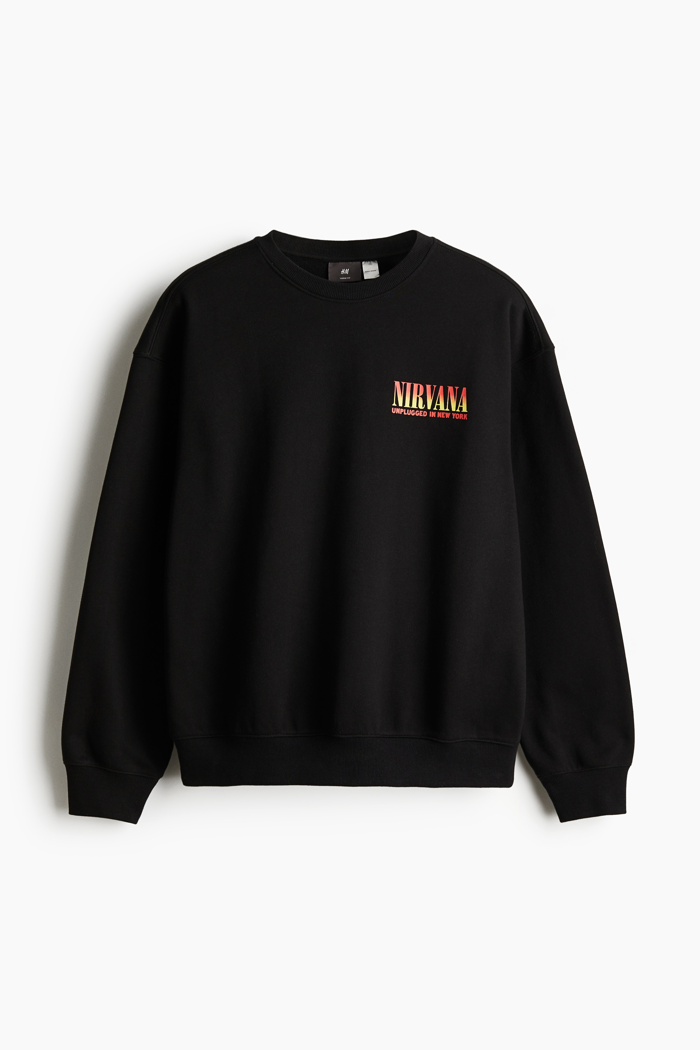 Loose Fit Sweatshirt - Black/Nirvana - Men | H&M US