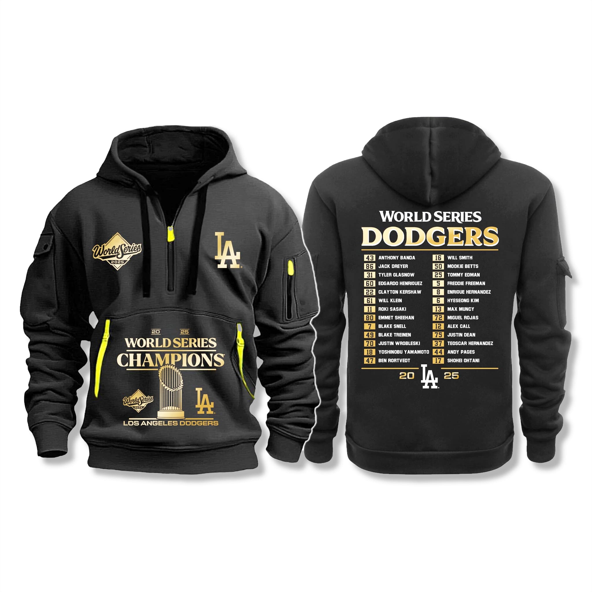 Dodgers World Series Team Roster 2025 Zip Hoodie