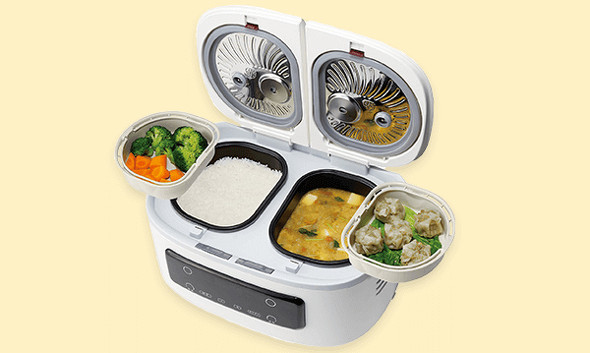 一度に4品作れる自動調理鍋「ツインシェフ」発売 ご飯とおかずを同時に