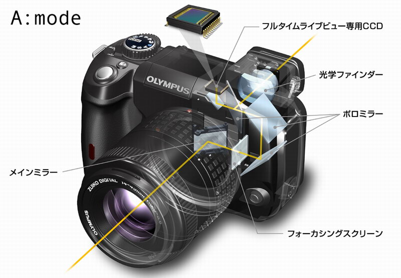 オリンパス、背面液晶でフレーミングできる新世代デジ一眼「E-330」（1