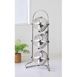 ドウシシャ 3連タワー型21cmメタルBOX扇風機 シルバー PBM-2381 ASM