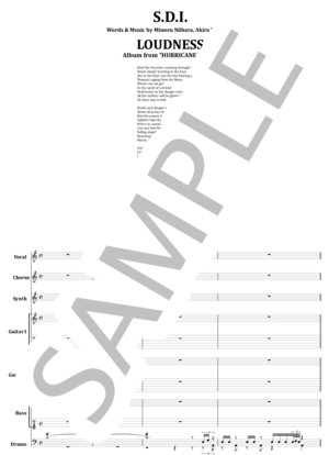楽譜】ラウドネス / S.D.I. バンド・スコア 楽譜 / LOUDNESS (バンド