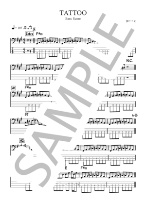 楽譜】TATOO / 中森 明菜 (エレキベース / 初〜中級) - Piascore 楽譜
