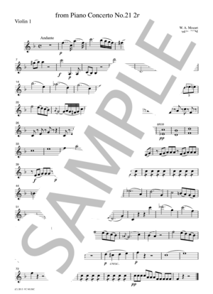 楽譜】モーツァルト 短くも美しく燃え ピアノ五重奏 PM902