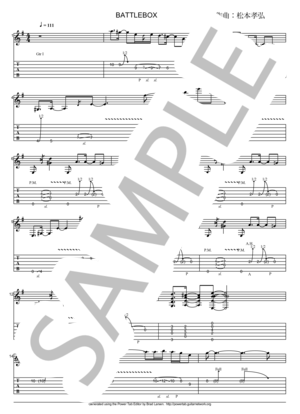 楽譜】BATTLEBOX / TAK MATSUMOTO (エレキギター / 入門) - Piascore