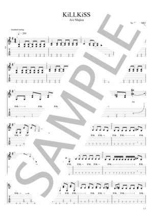 楽譜】愛シ貴女狂怪性 / -真天地開闢集団-ジグザグ (ギターソロ / 中級