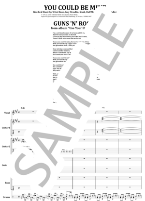 楽譜】GUNS N'ROSES / YOU COULD BE MINE バンド・スコア from68