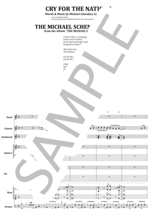 楽譜】マイケル・シェンカー / CRY FOR THE NATIONS バンド・スコア