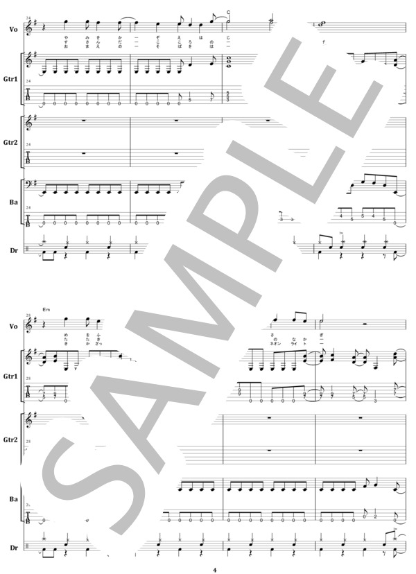 楽譜】NIGHT AFTER NIGHT / アンセム バンドスコア from68 / ANTHEM