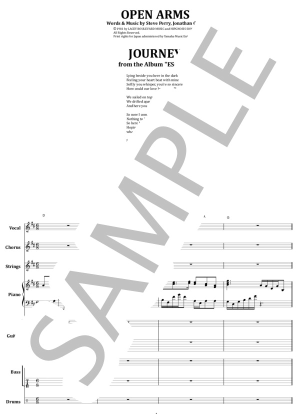 楽譜】ジャーニー / 翼ひろげて バンド・スコア 楽譜 / JOURNEY