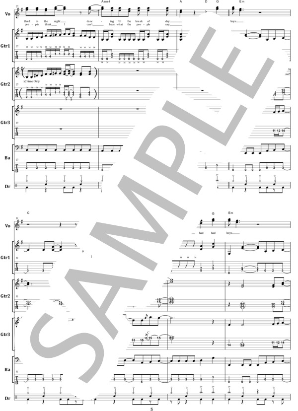 楽譜】WHITESNAKE / BAD BOYS バンド・スコア 楽譜 / WHITESNAKE