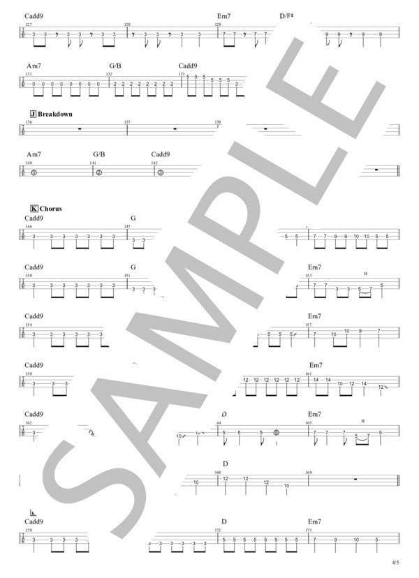 楽譜】「ガールズバンドクライ」爆ぜて咲く Tabのみ / トゲナシ