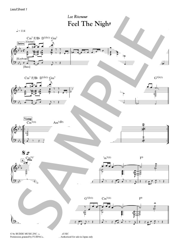 楽譜】Feel The Night - Lee Ritenour / リー・リトナー (バンドスコア