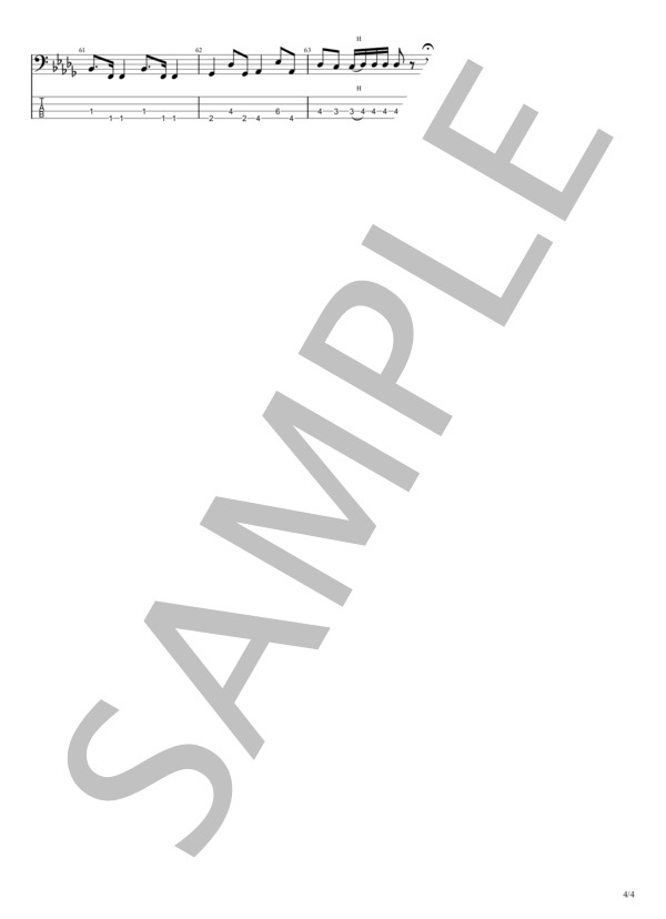 楽譜】スケボー泥棒！ / サバシスター (エレキベース / 初〜中級