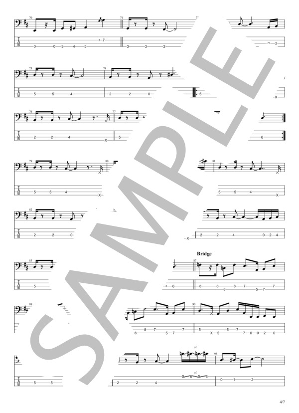 楽譜】Room 335 / ラリー・カールトン (エレキベース / 中級