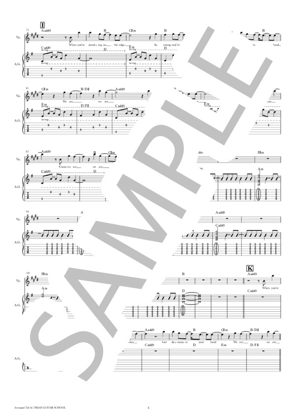 楽譜】We Are / ギタースコア TAB譜 / ONE OK ROCK (ギター弾き語り