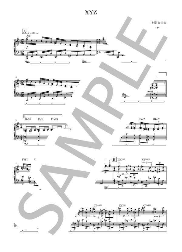 楽譜】XYZ / 上原 ひろみ (ピアノソロ / 上級) - Piascore 楽譜ストア