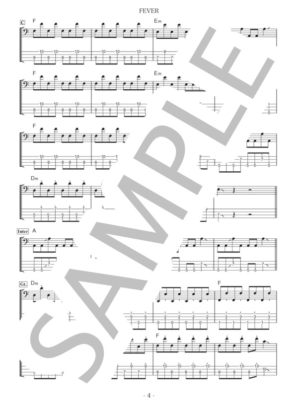 楽譜】FEVER / TRICERATOPS (エレキベース / 中級) - Piascore 楽譜ストア