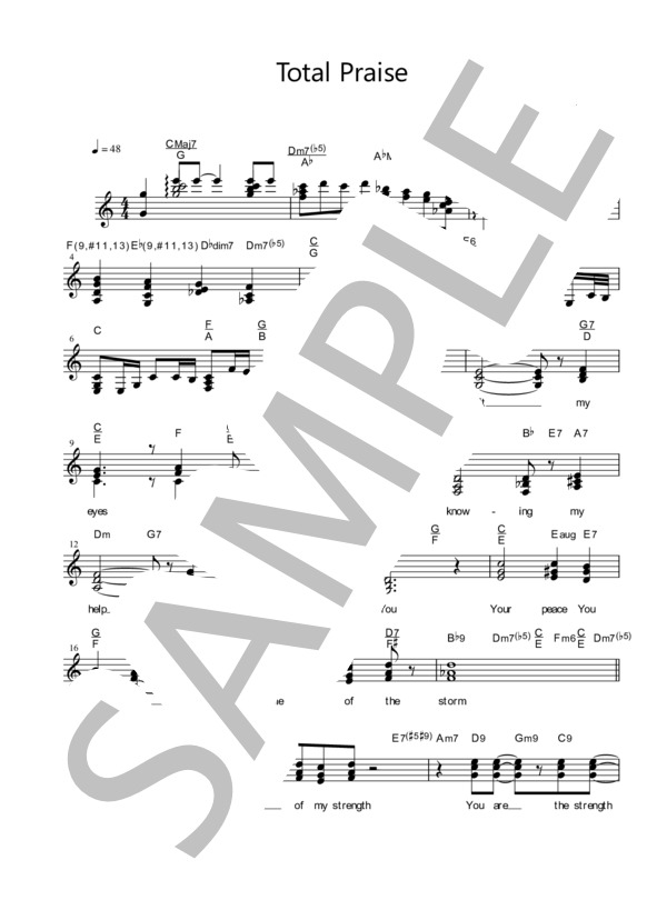 楽譜】Total Praise / Richard・Smallwood (ゴスペル / 初〜中級