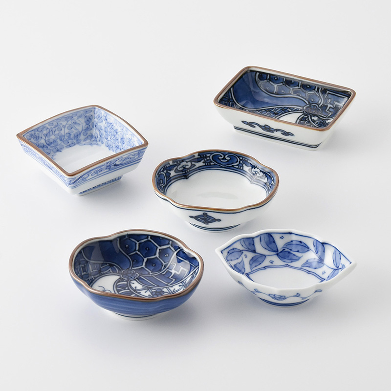 平戸松山】豆皿 セット（5種） | 三川内焼オンライン・ショップ