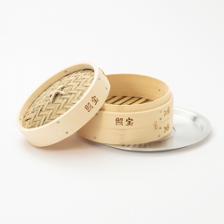 照宝 竹せいろ一段 蒸し板セット18cm | 中華街 照宝