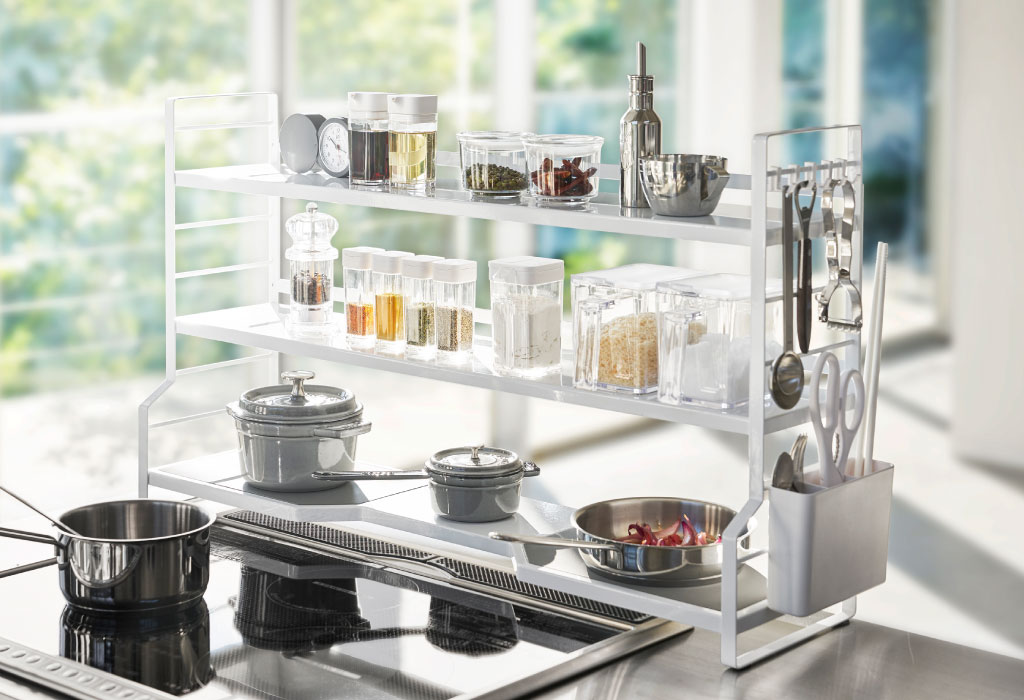 楽天市場】【全6種】コンロ奥ラック スリム おしゃれ シンプル タワー