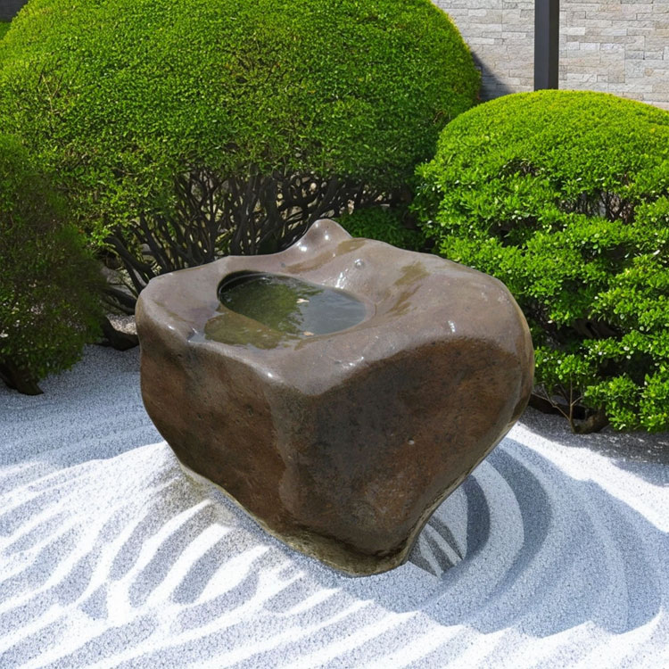 天然石 蹲(つくばい) 069 手水鉢【商品番号：m-ni069】