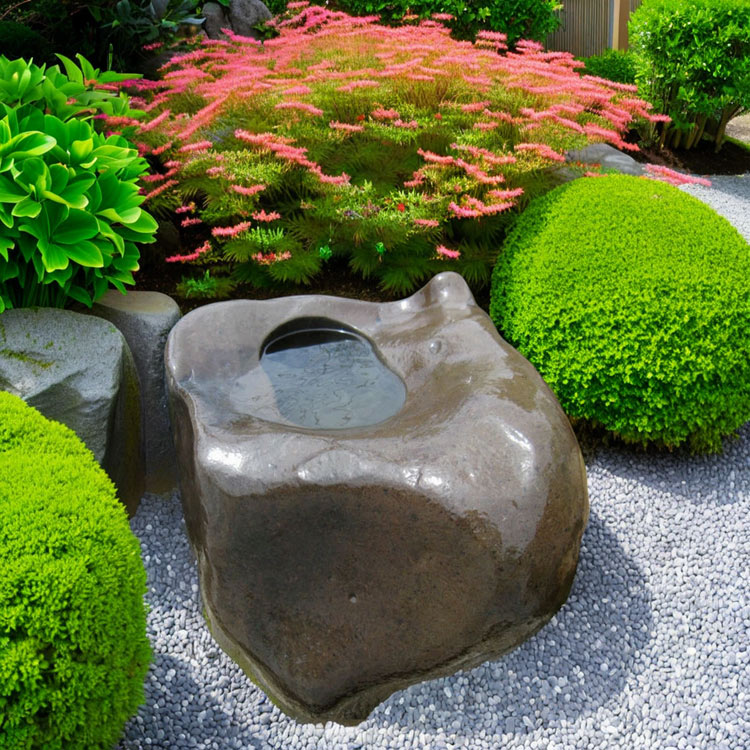 天然石 蹲(つくばい) 069 手水鉢【商品番号：m-ni069】