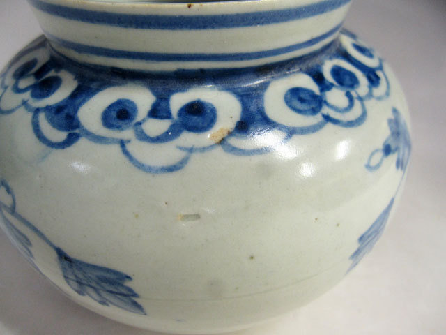 楽天市場】李朝 青花 菊花文壺 古美術 朝鮮 高さ10cm 韓国 染付 小壺