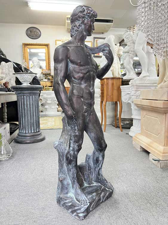 楽天市場】イタリア製 人物像 ダヴィデ ブロンズ仕上げ 石像 高さ約