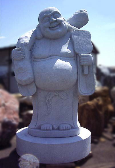 天然御影石彫刻 七福神 布袋様｜福を呼ぶ圧巻の石像・一点もの