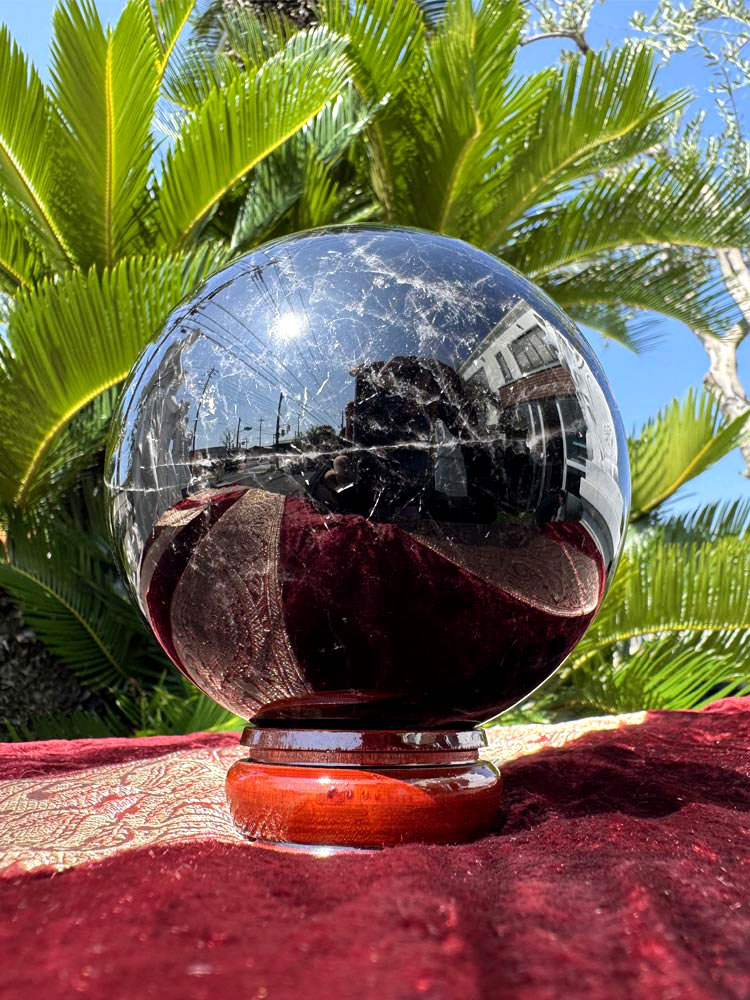 楽天市場】希少 黒水晶 モリオン 丸玉 大型 珠 直径約11cm 約1.8kg