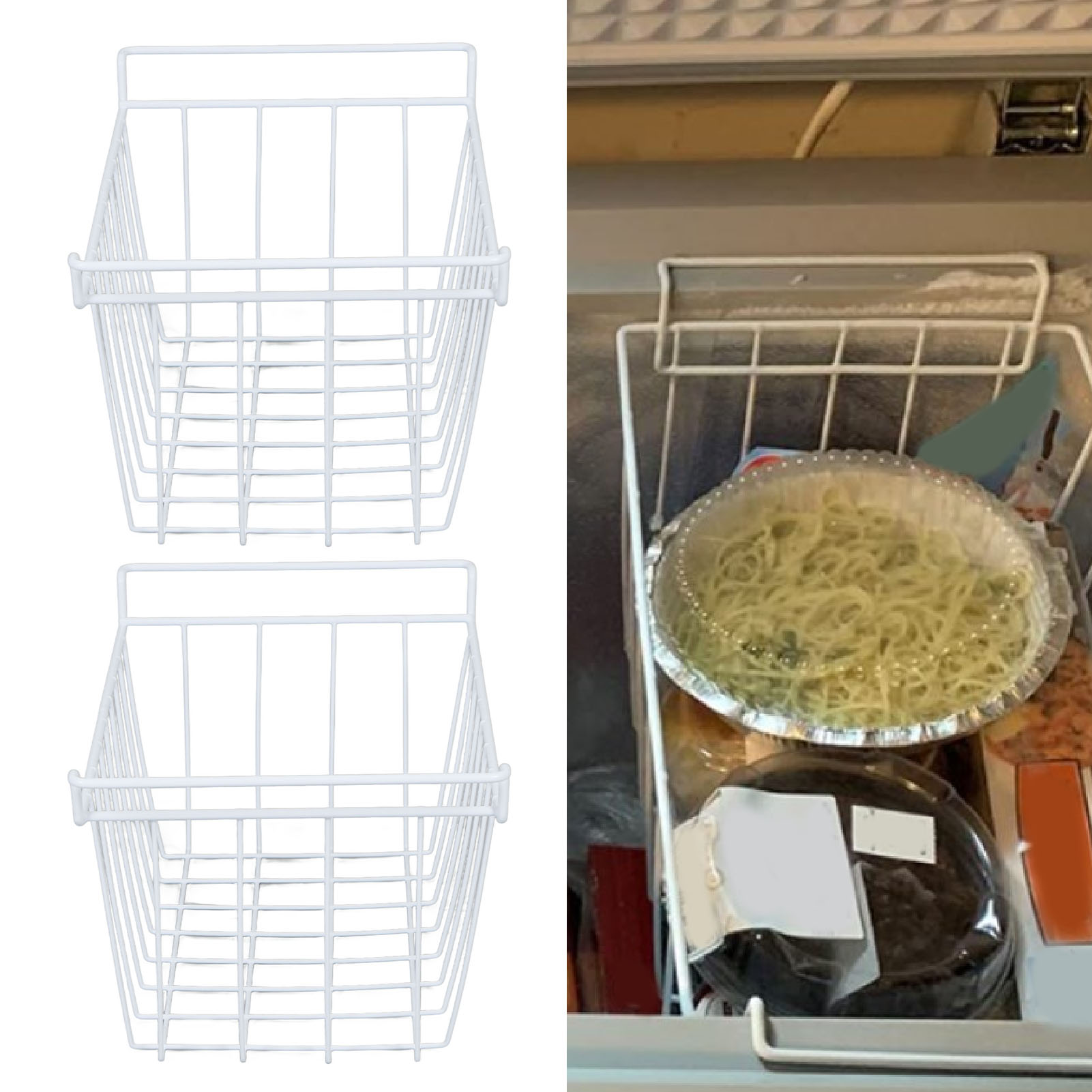 楽天市場】【2個セット】ワイヤーバスケット 冷蔵庫収納ケース