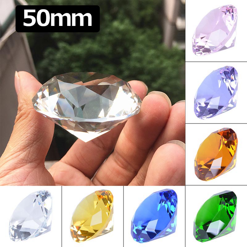 楽天市場】50mm クリスタルダイヤモンドカットガラスディスプレイ