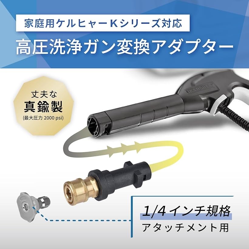 楽天市場】変換 アダプター 高圧洗浄機 ガン ケルヒャー 1/4 インチ