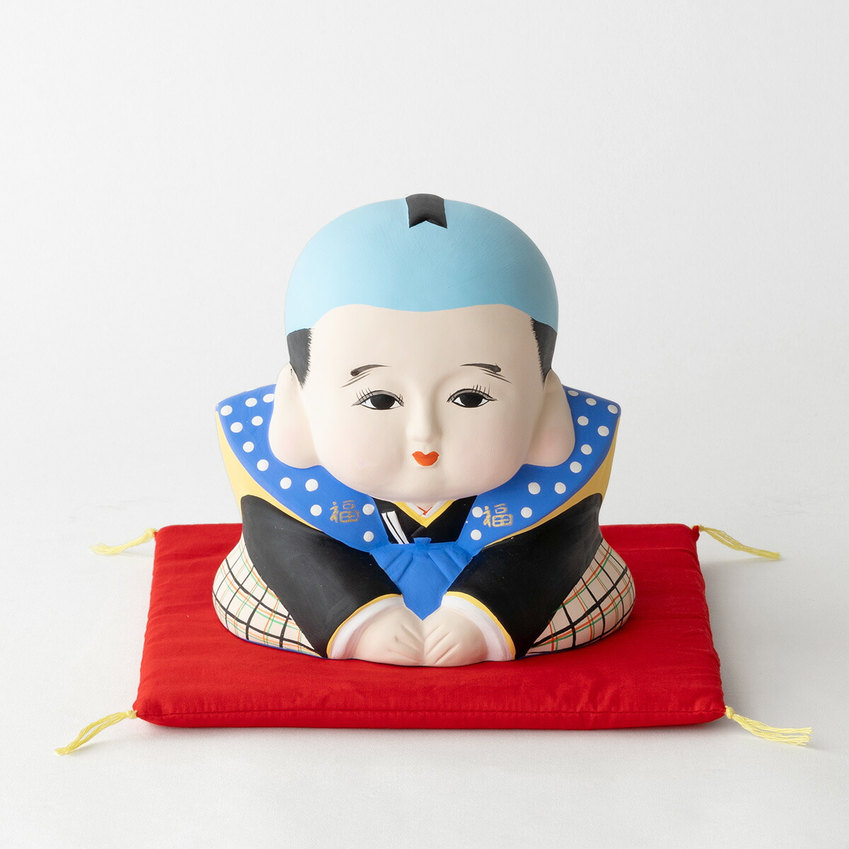 楽天市場】福助 座布団つき 大型 陶器製 レトロ 16センチ 伝統的 縁起