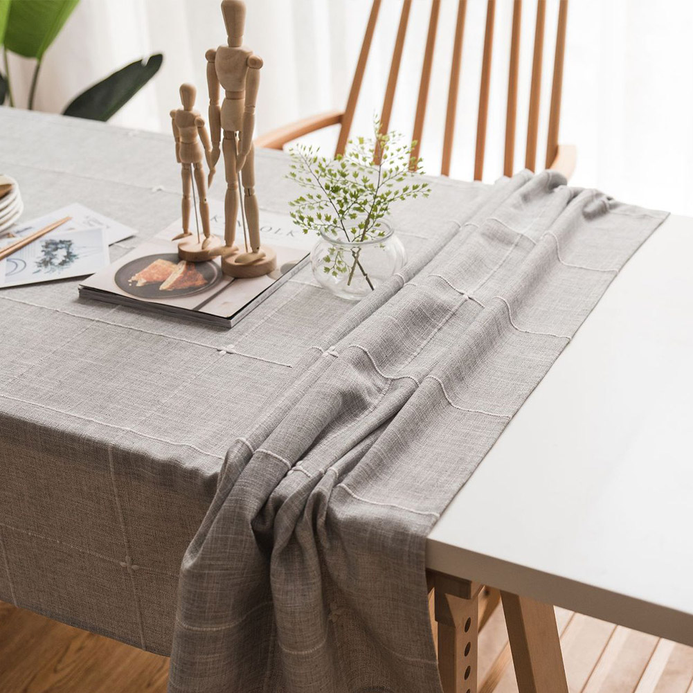 楽天市場】テーブルクロス 綿麻 チェック 刺繍 シンプル 長方形