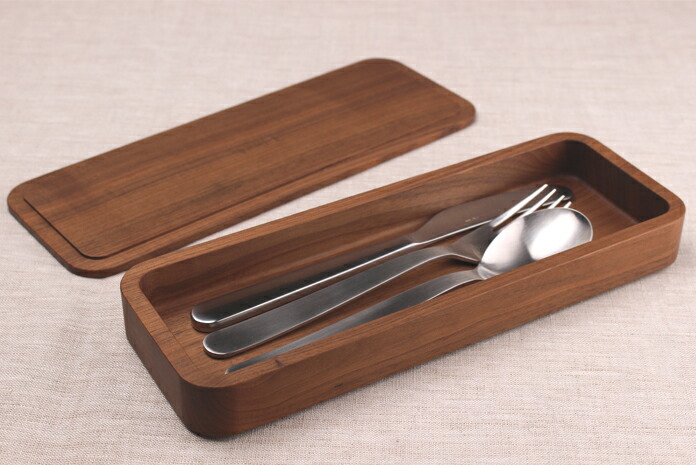 楽天市場】【木製カトラリー】木のカトラリーケース【ウォルナット天然