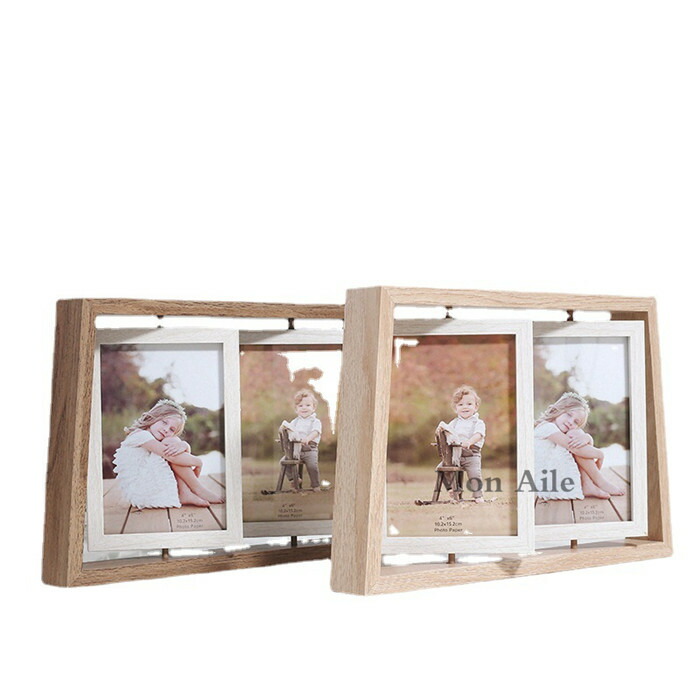 楽天市場】フォトフレーム 木製写真立て 回転 縦横 両面 写真入れ L判