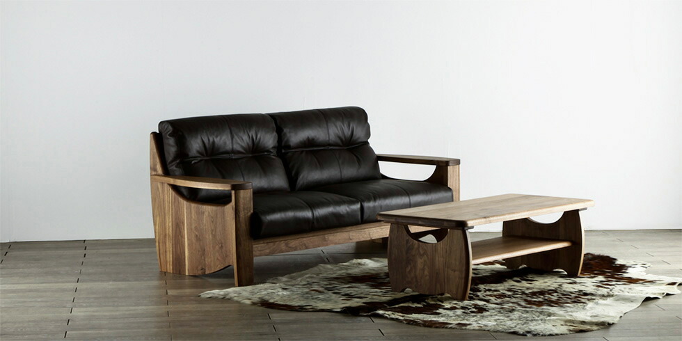 楽天市場】ソファ 2P ウォールナット 本革 革製 2人掛け 二人掛け