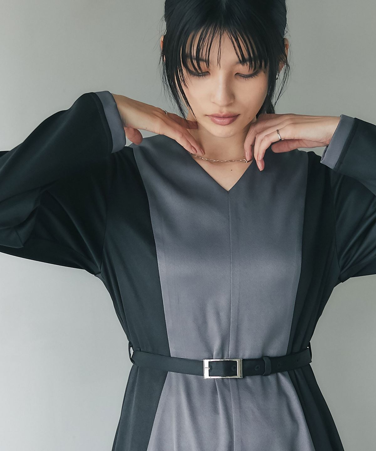 ツートーンエレガンスワンピース