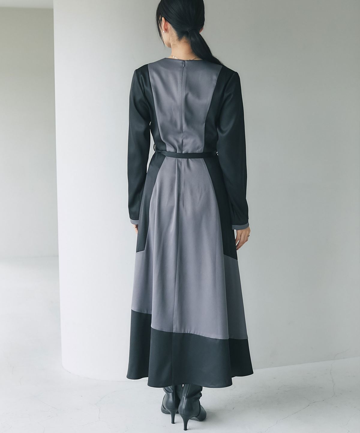 ツートーンエレガンスワンピース
