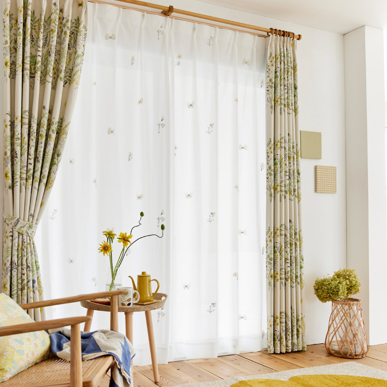 楽天市場】オーダーカーテン レースカーテン スミノエ【ミチクサボイル