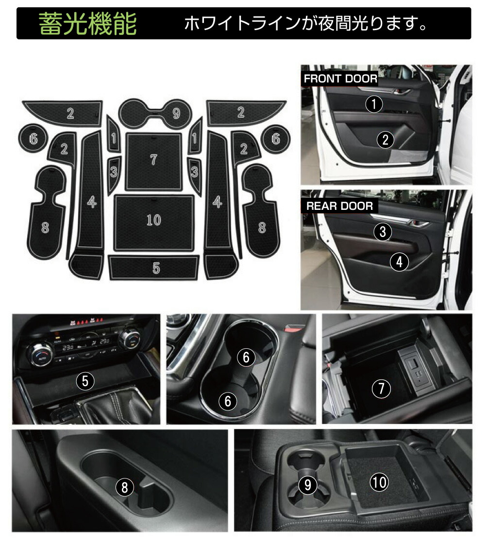 楽天市場】CX-8 KG マツダ ラバーマット すべり止めシート ポケット