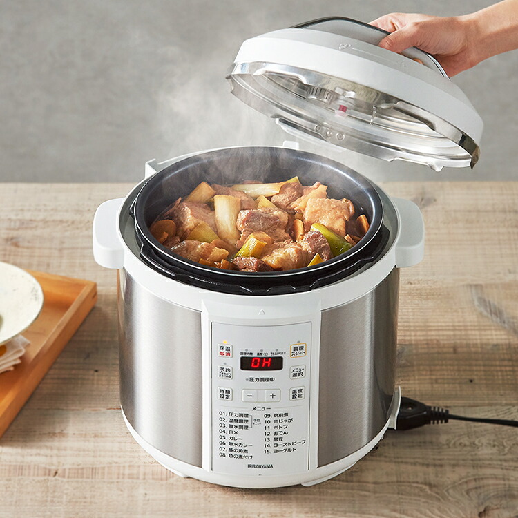 楽天市場】電気圧力鍋 アイリスオーヤマ 6L圧力鍋 鍋 電気 なべ 予約