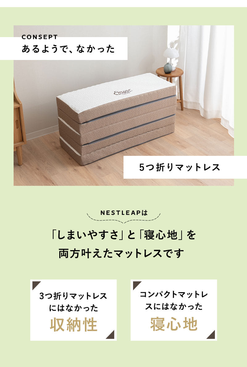 楽天市場】折りたたみ マットレス シングル 5つ折り コンパクト バッグ