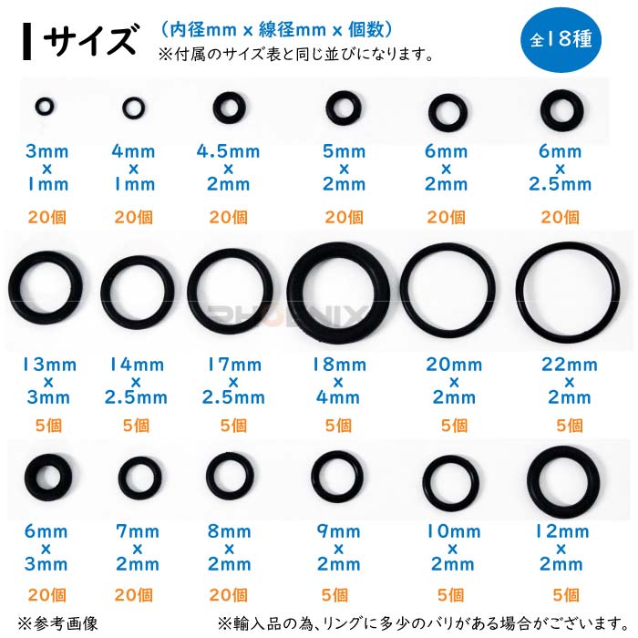 楽天市場】Oリング 18種類 セット 225個 オーリング 耐油性 ニトリル